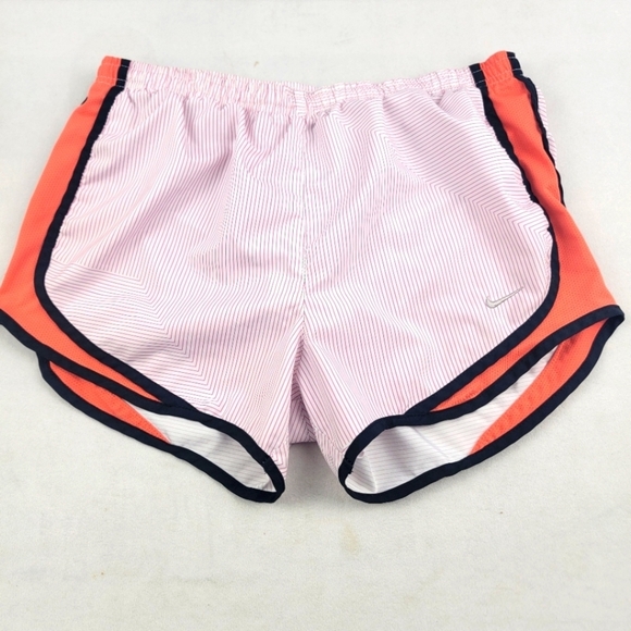 Nike lined Dri-Fit striped coral jersey insert athletic running shorts Size smal - Picture 1 of 5